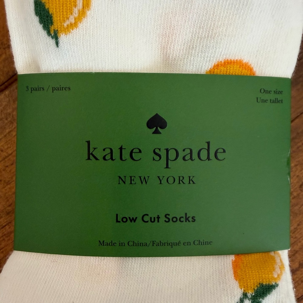 kate spade Low Cut Lemon Design Sock Bundle NWT - Picture 3 of 4